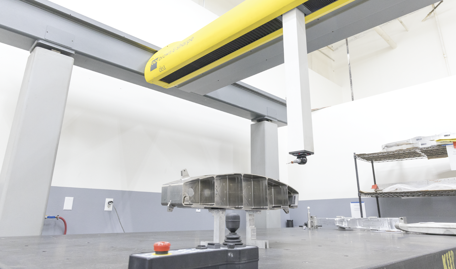 The Brown & Sharpe Alpha Image 20-33-15 2000mm (X-axis), 3300mm (Y-axis), and 1500mm (Z-axis) Gantry CMM is a heavy-duty, high-precision solution for companies like Notthoff that require a significant working volume for measuring large parts or assemblies.